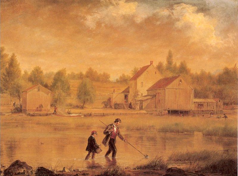 William Smith Jewett Catching Crabs Norge oil painting art